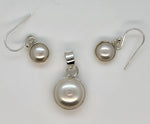 Load image into Gallery viewer, Pearl 925 Sterling Silver Pendant and Earrings Set
