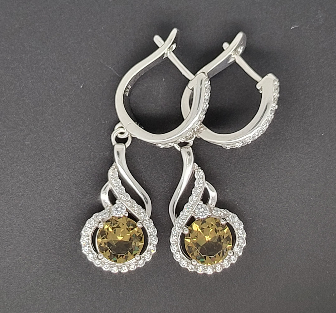 Yellow Citrine 925 Sterling Silver Earrings