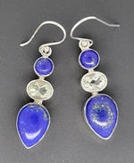 Load image into Gallery viewer, Blue Gemstone 925 Sterling Silver Earrings
