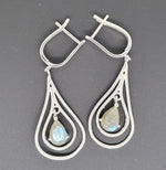 Load image into Gallery viewer, Blue Tourmaline 925 Sterling Silver Earrings
