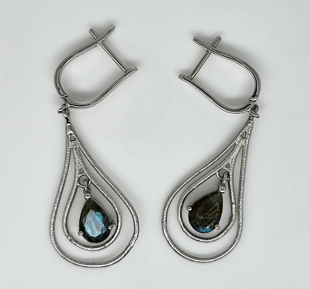 Blue Tourmaline 925 Sterling Silver Earrings