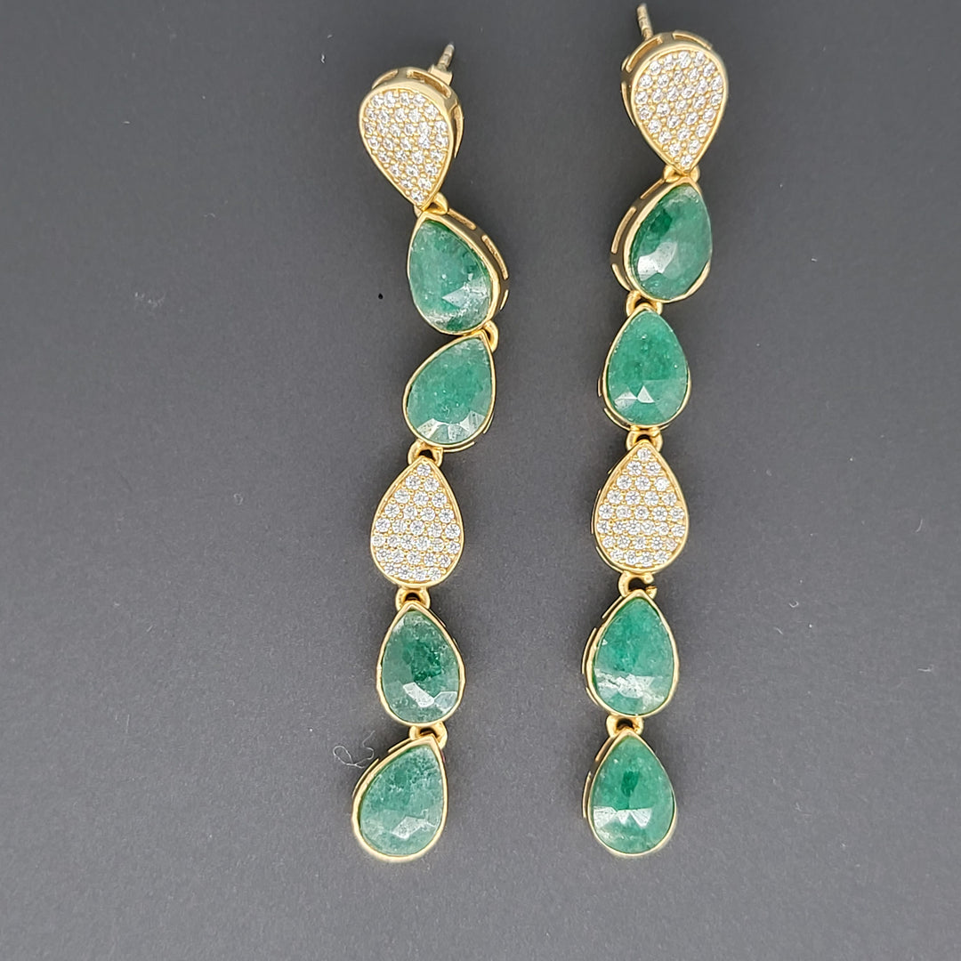 Emerald 925 Sterling Silver Earrings
