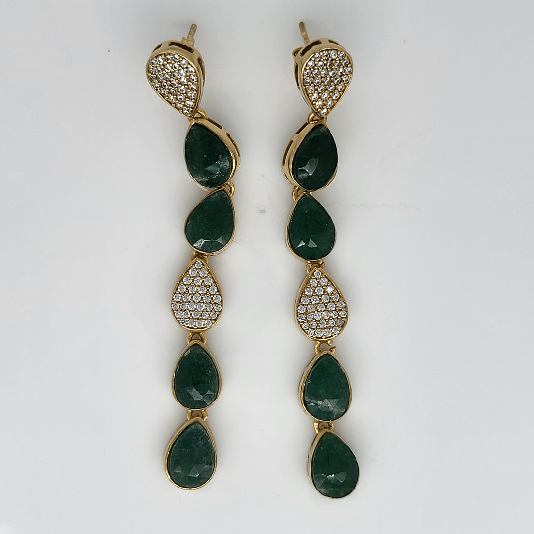 Emerald 925 Sterling Silver Earrings