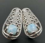 Load image into Gallery viewer, Larimar 925 Sterling Silver Earrings
