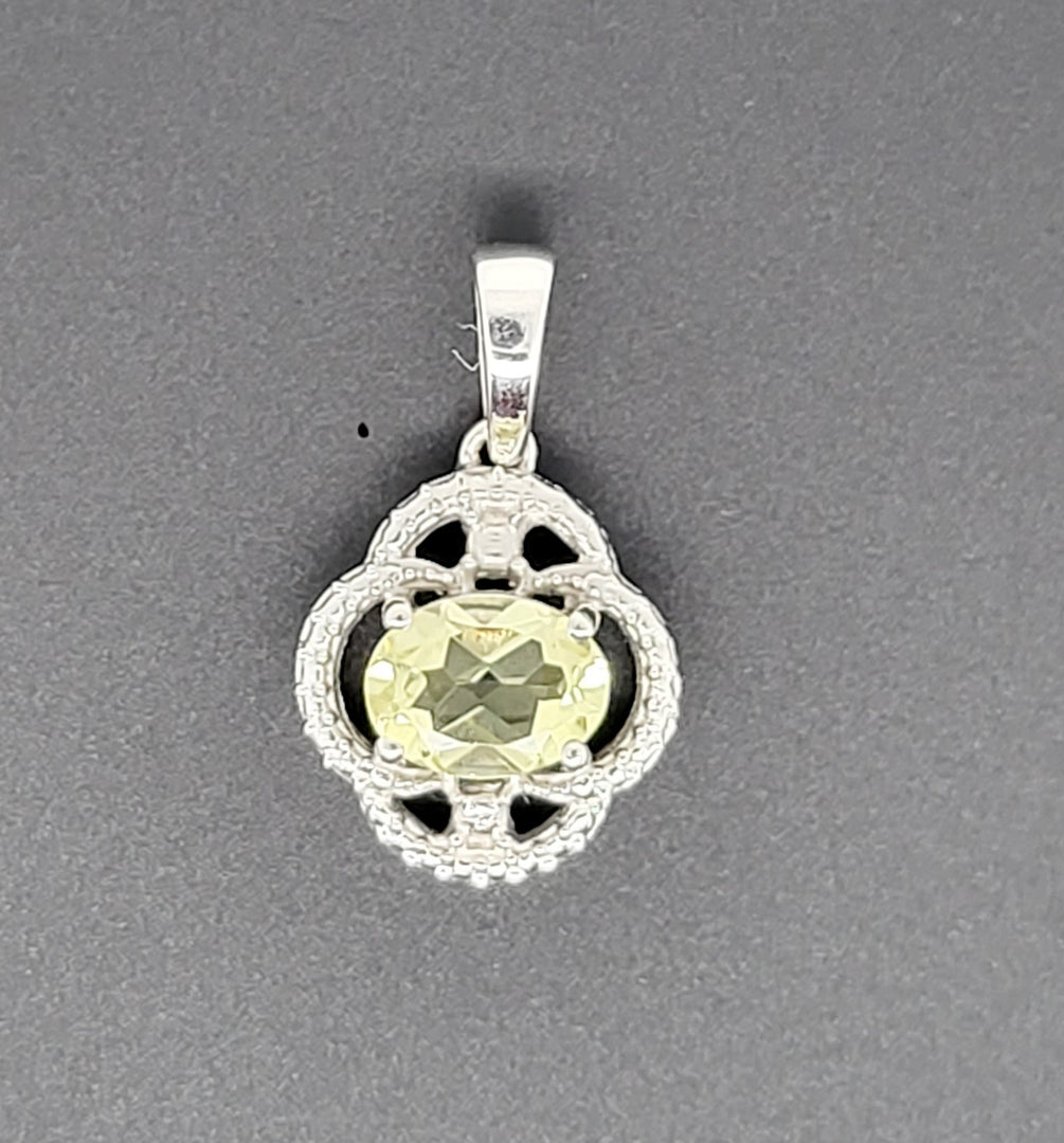 Yellow Topaz 925 Sterling Silver Pendant