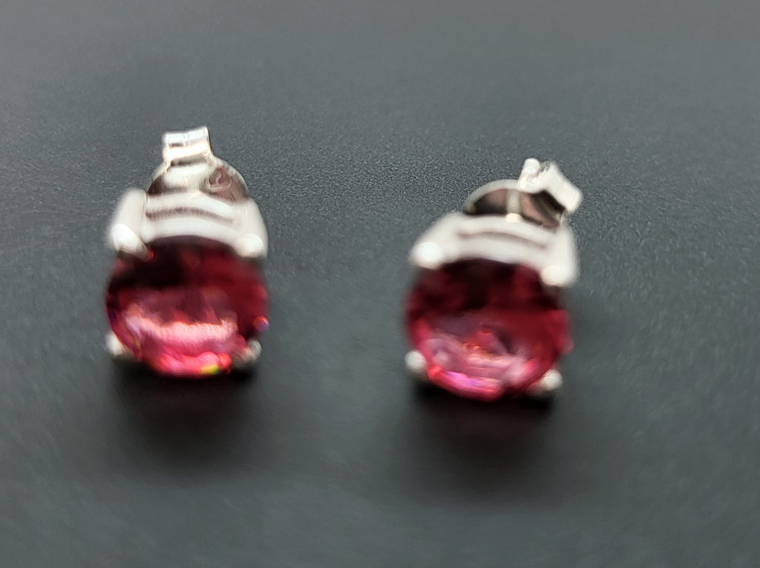 Pink Ruby 925 Sterling Silver Earrings