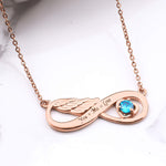 Load image into Gallery viewer, Pamelyn Silver Infinity Name Engrave Necklace with Birthstone
