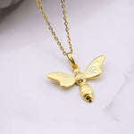 Load image into Gallery viewer, Saavini Silver Honey Bee Necklace
