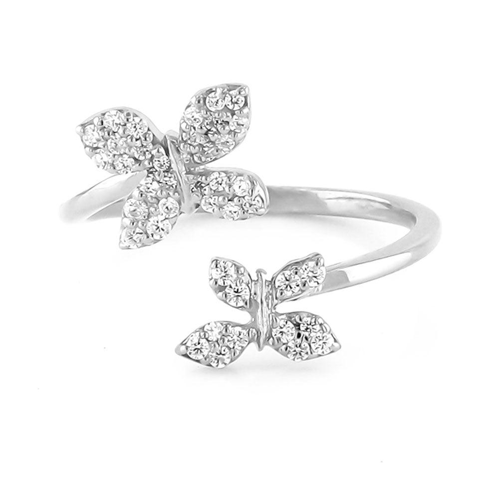 Shirely Silver Two Butterfly Ring