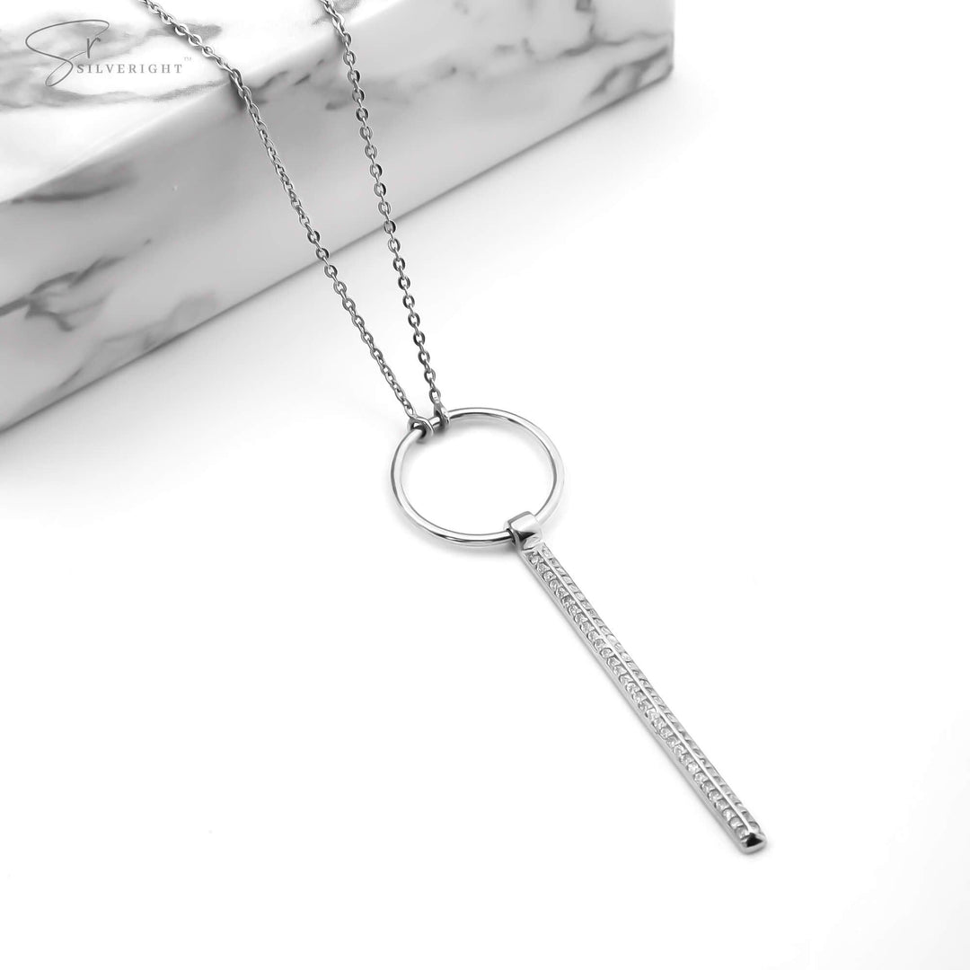 Solange Silver Diamond Bar Necklace