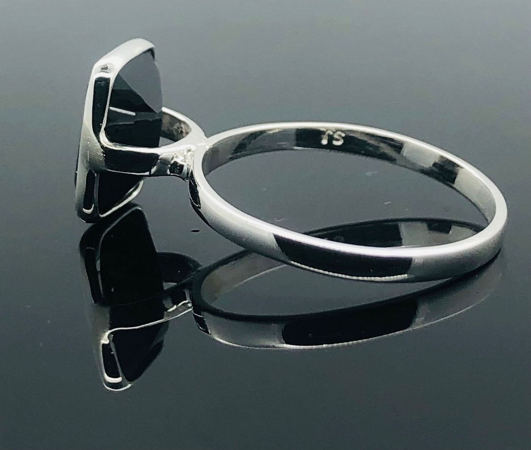 Black Spinel Ring - 925 Sterling Silver