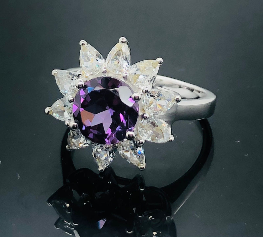 Amethyst Ring - 925 Sterling Silver