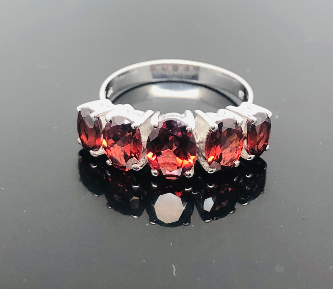 Garnet Ring - 925 Sterling Silver