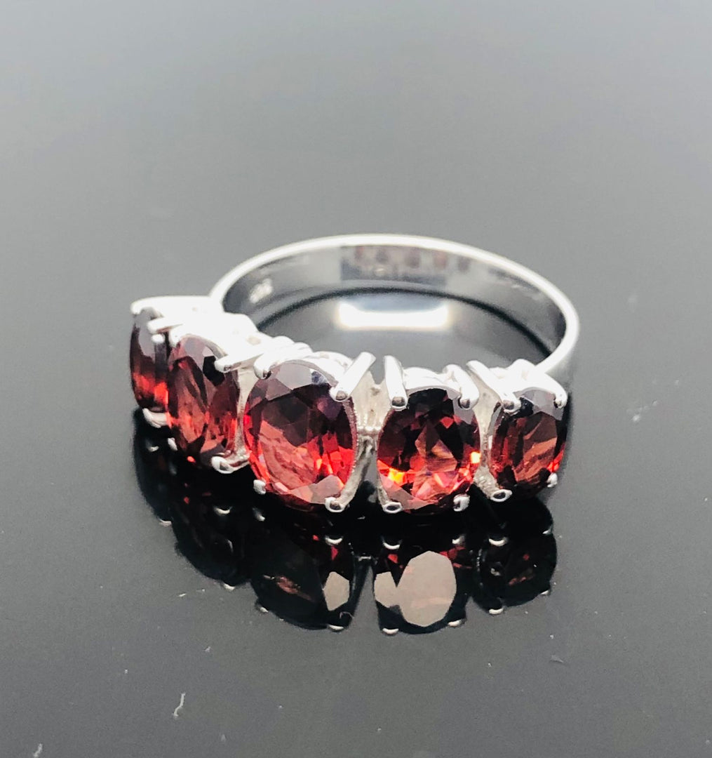 Garnet Ring - 925 Sterling Silver