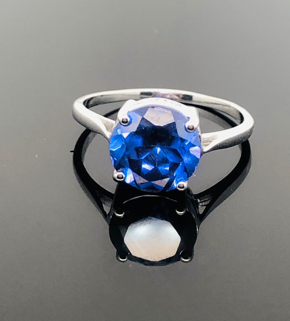 925 Sterling Silver Blue Sapphire Ring