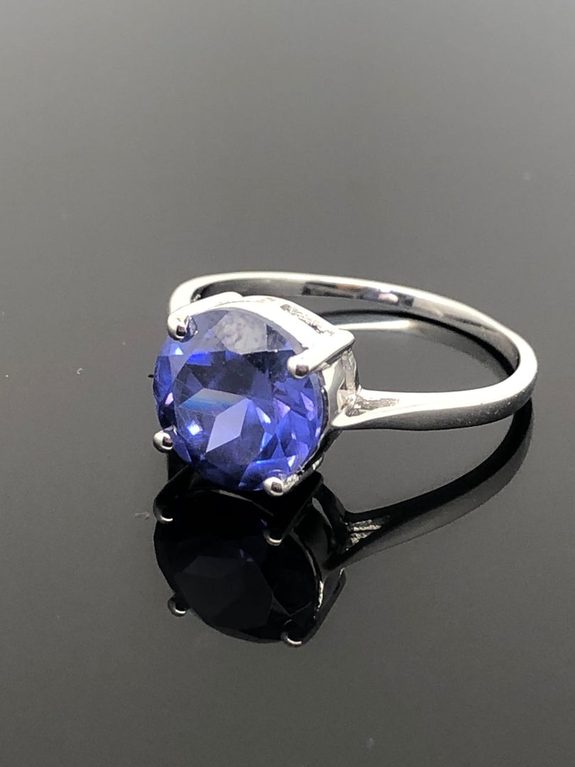 925 Sterling Silver Blue Sapphire Ring