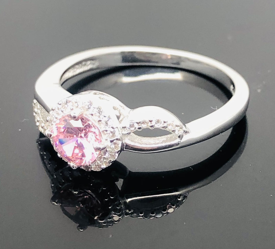 Pink Topaz Ring - 925 Sterling Silver
