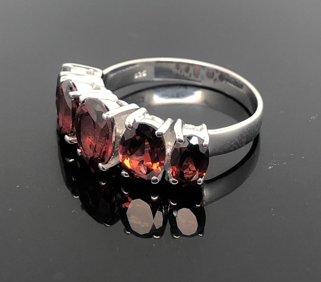 Garnet Ring - 925 Sterling Silver