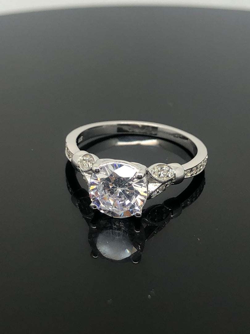 Cubic Zirconia Ring - 925 Sterling Silver