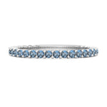 Load image into Gallery viewer, 925 Silver Stacking 0.60 Ct London Blue Topaz Eternity Raquel Ring
