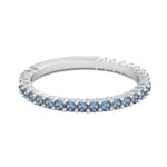 Load image into Gallery viewer, 925 Silver Stacking 0.60 Ct London Blue Topaz Eternity Raquel Ring
