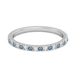 Load image into Gallery viewer, London Blue Topaz Half Eternity Band 925 Sterling Silver Stackable Ring
